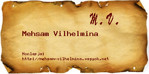 Mehsam Vilhelmina névjegykártya